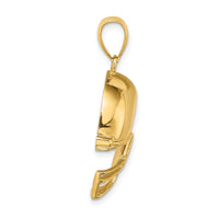 14K 2-D Polished Football Helmet Charm-K8755