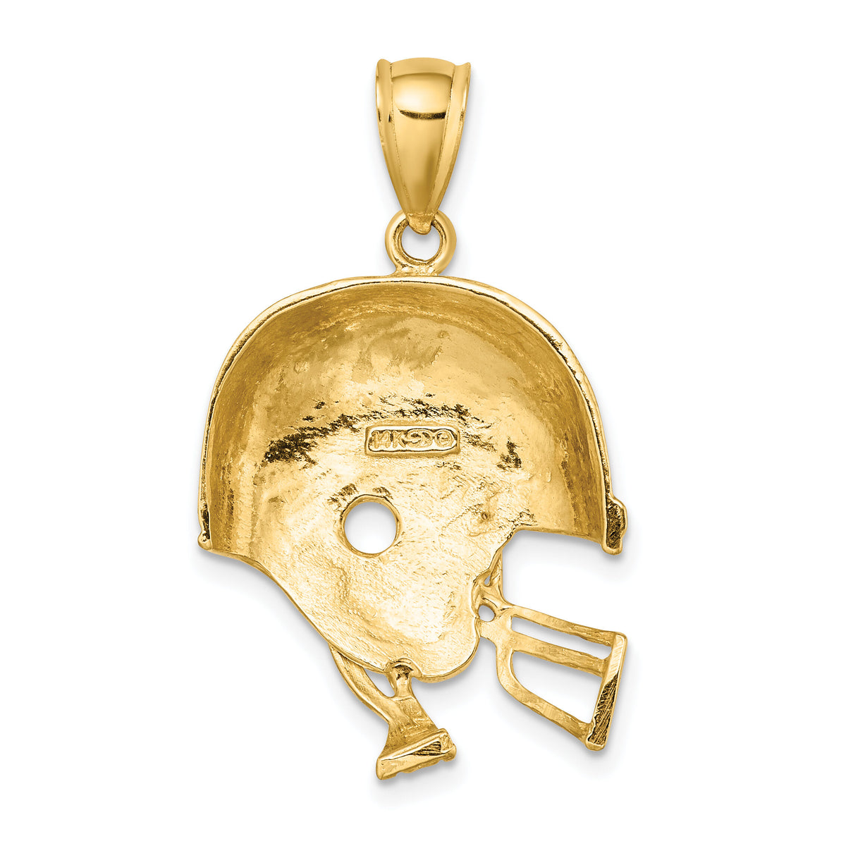14K 2-D Polished Football Helmet Charm-K8755