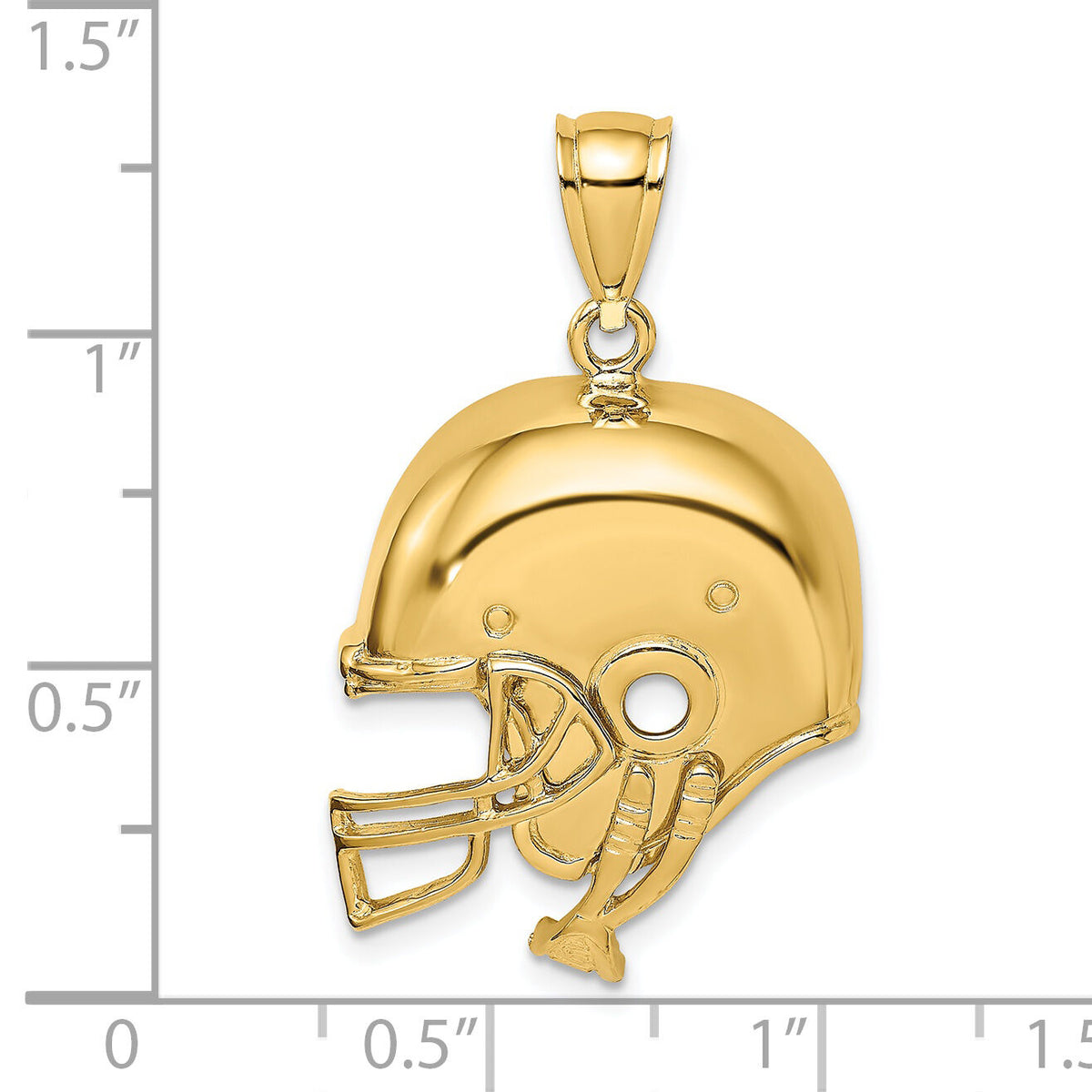 14K 2-D Polished Football Helmet Charm-K8755