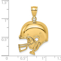 14K 2-D Polished Football Helmet Charm-K8755