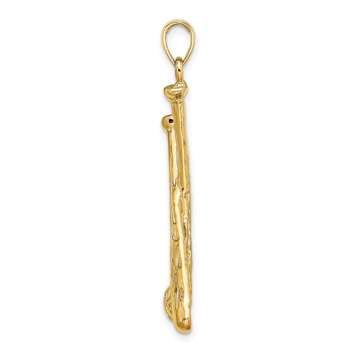 14K 2-D Baseball Bats and Ball Charm-K8756