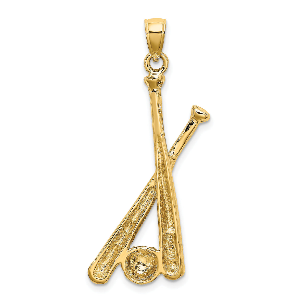 14K 2-D Baseball Bats and Ball Charm-K8756