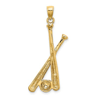 14K 2-D Baseball Bats and Ball Charm-K8756
