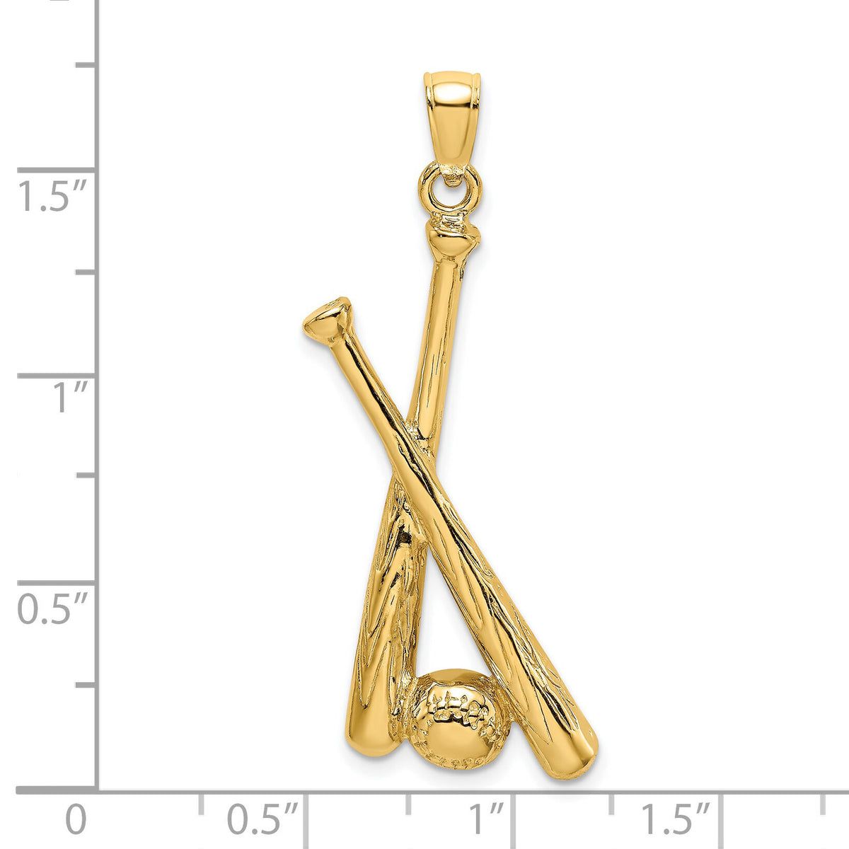 14K 2-D Baseball Bats and Ball Charm-K8756