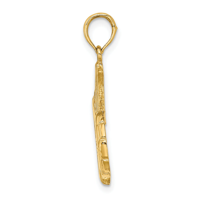 14K 2-D Soccer Shoe Kicking Ball Charm-K8758