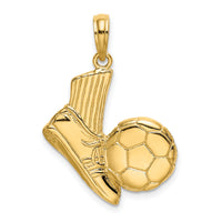 14K 2-D Soccer Shoe Kicking Ball Charm-K8758