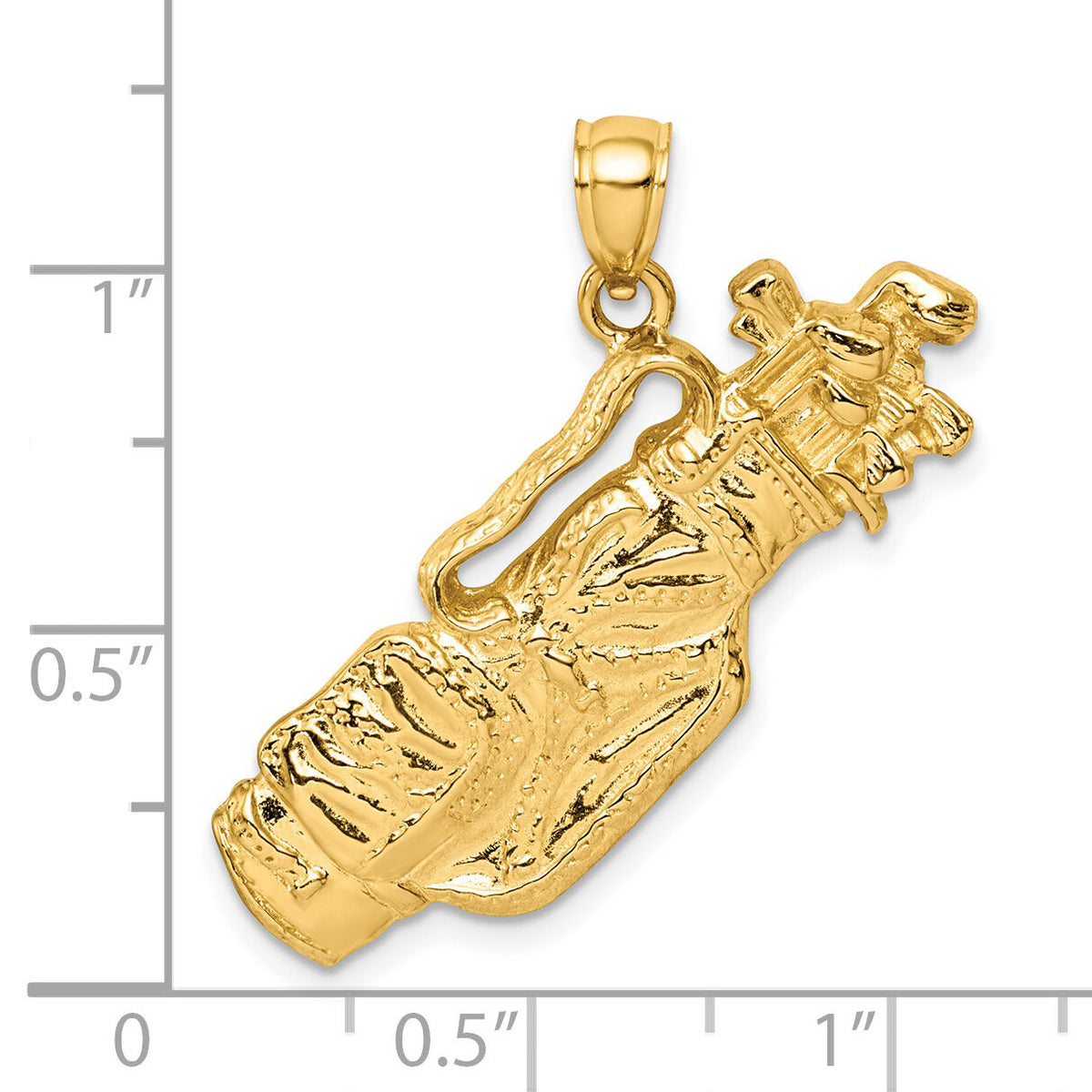 14K 2-D Golf Bag and Clubs Charm-K8759