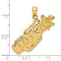 14K 2-D Golf Bag and Clubs Charm-K8759