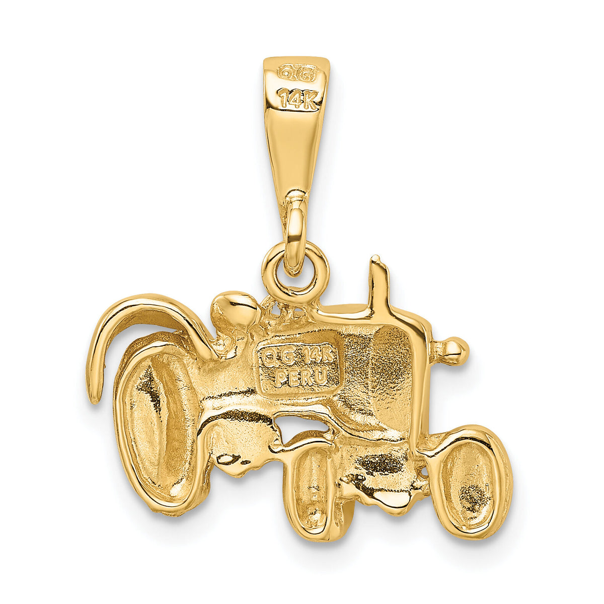 14k Tractor Pendant-K876