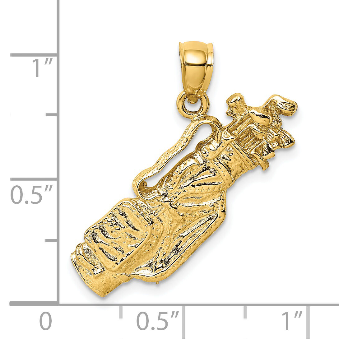 14K 2-D Golf Bag and Clubs Charm-K8760