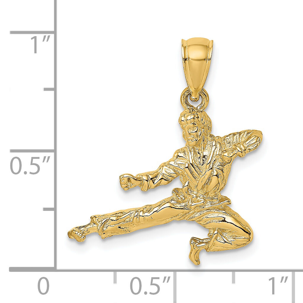 14K 3-D Karate Man Pendant-K8763