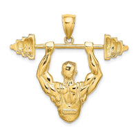 14K Bodybuilder Pendant-K8764