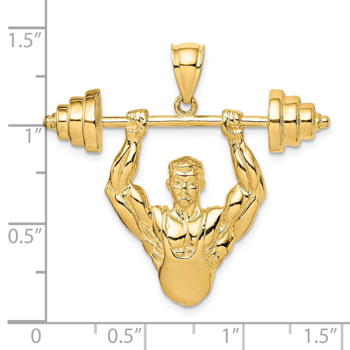 14K Bodybuilder Pendant-K8764