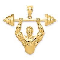 14K Bodybuilder Pendant-K8764
