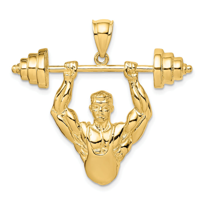 14K Bodybuilder Pendant-K8764
