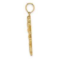 14K Polished Running Football Player Charm-K8766