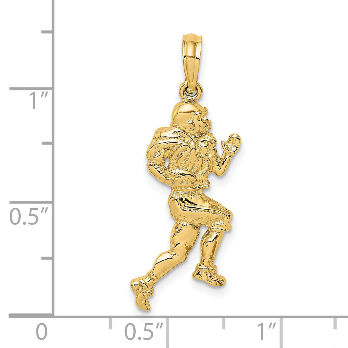 14K Polished Running Football Player Charm-K8766