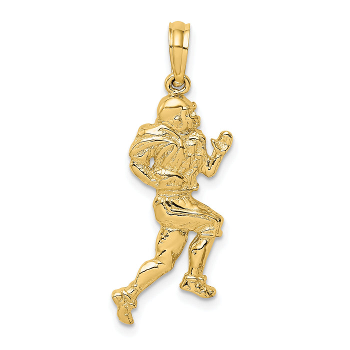 14K Polished Running Football Player Charm-K8766