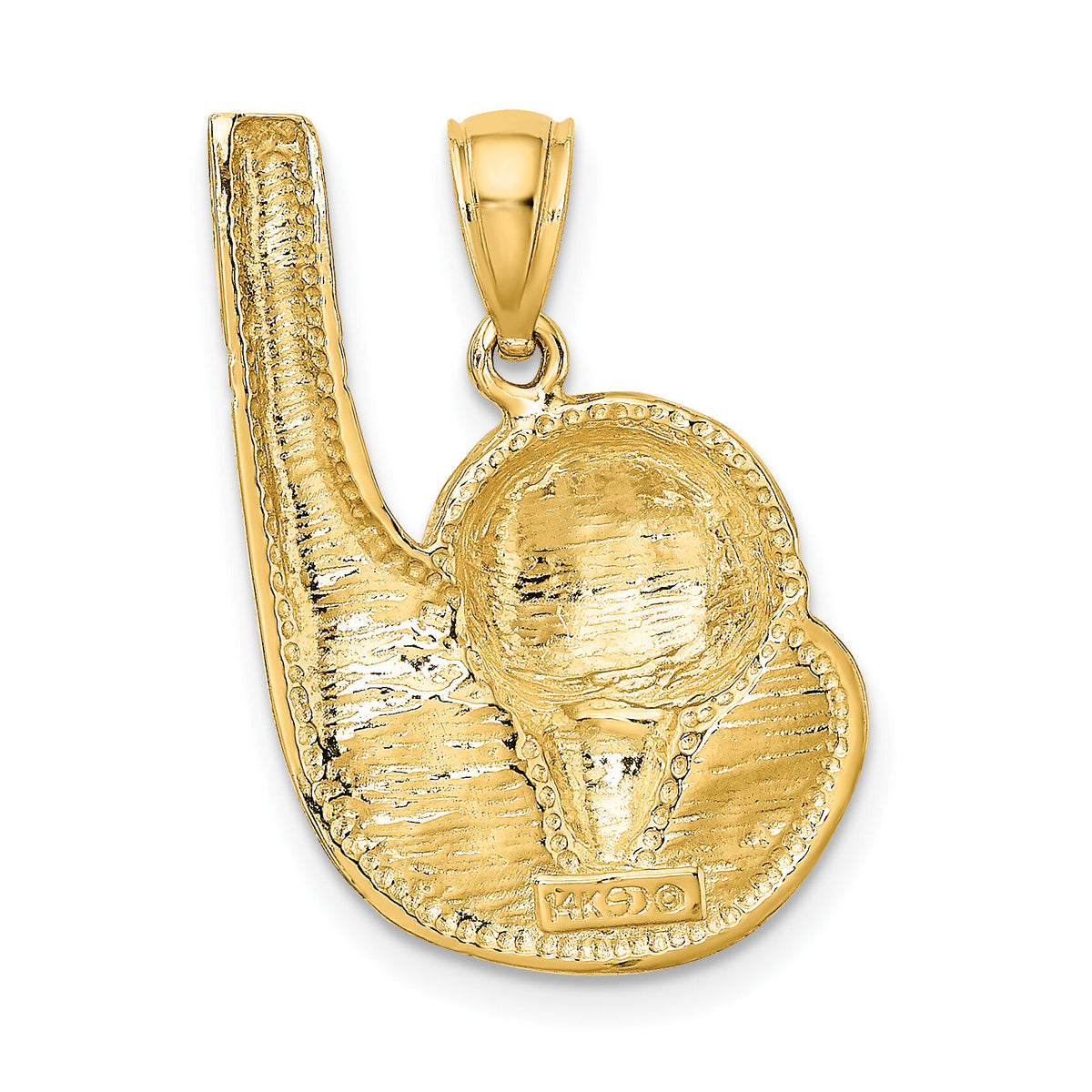 14K 2-D Golf Club and Ball On Tee Charm-K8768