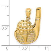 14K 2-D Golf Club and Ball On Tee Charm-K8768