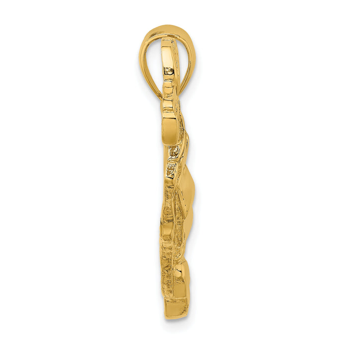 14K 2-D and Polished Golf Bag Charm-K8769