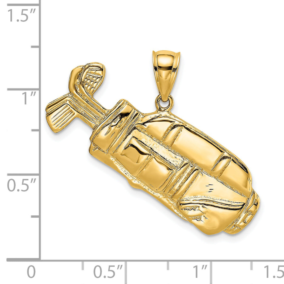 14K 2-D and Polished Golf Bag Charm-K8769