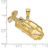 14K 2-D and Polished Golf Bag Charm-K8769