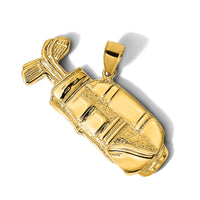 14K 2-D and Polished Golf Bag Charm-K8769