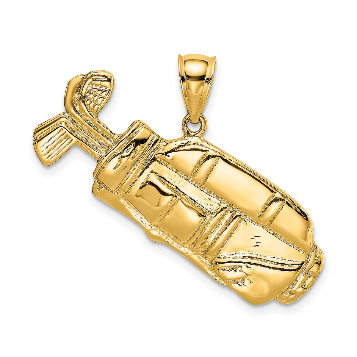 14K 2-D and Polished Golf Bag Charm-K8769