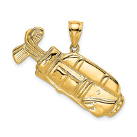14K 2-D and Polished Golf Bag Charm-K8769