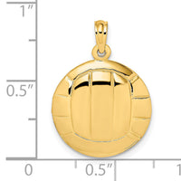 14K 2-D Polished Volleyball Charm-K8770