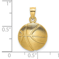 14K 2-D Textured Basketball Charm-K8774