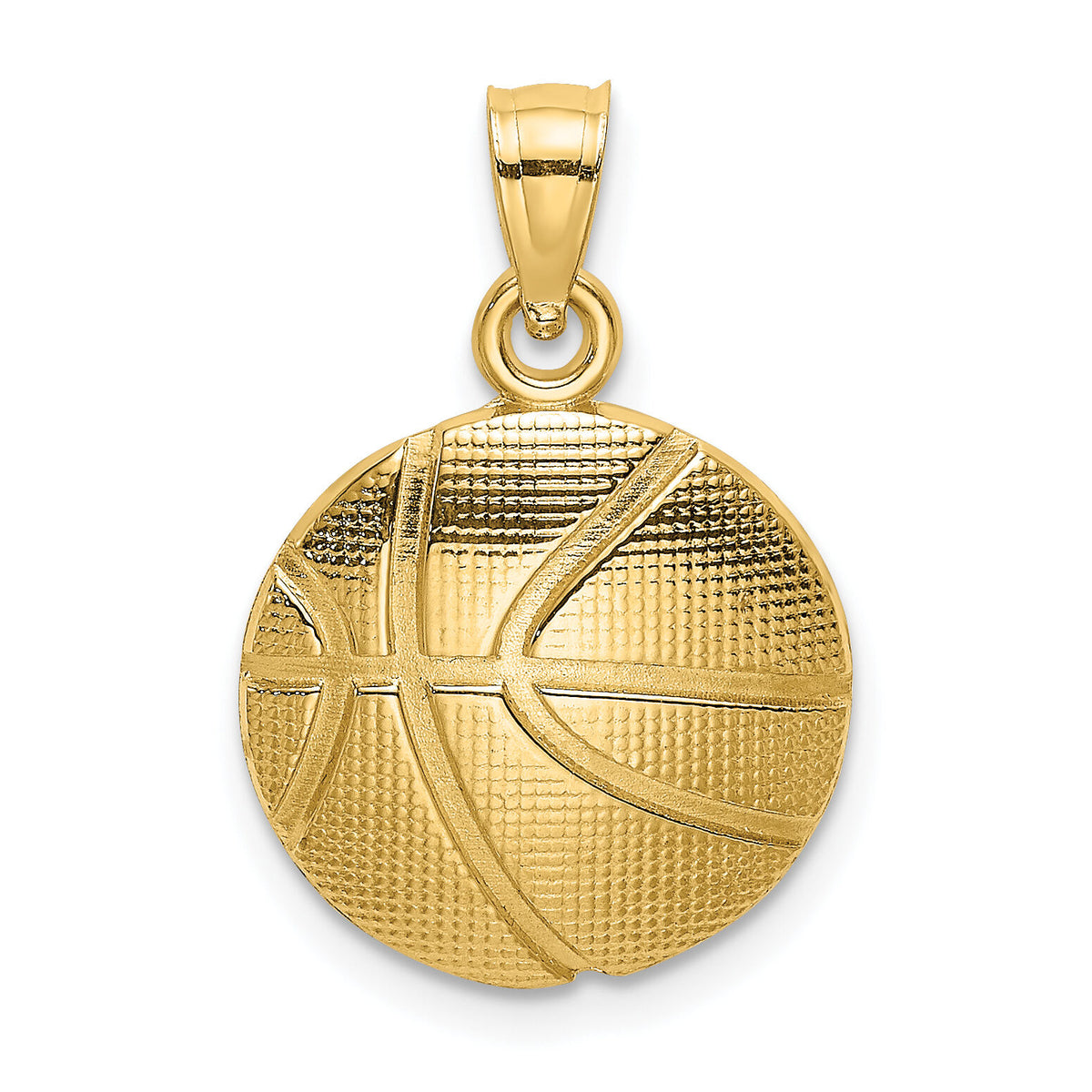 14K 2-D Textured Basketball Charm-K8774