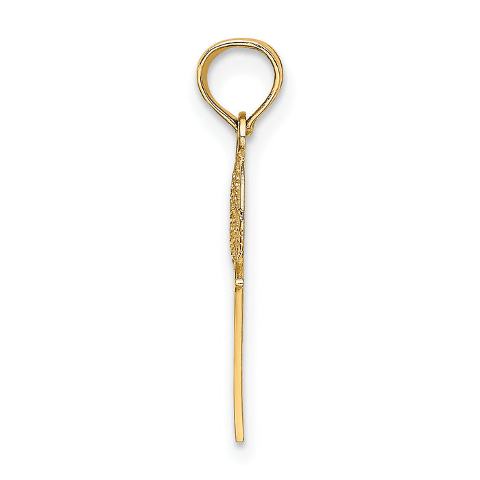 14K #1 Basketball w/ Hoop Charm-K8775