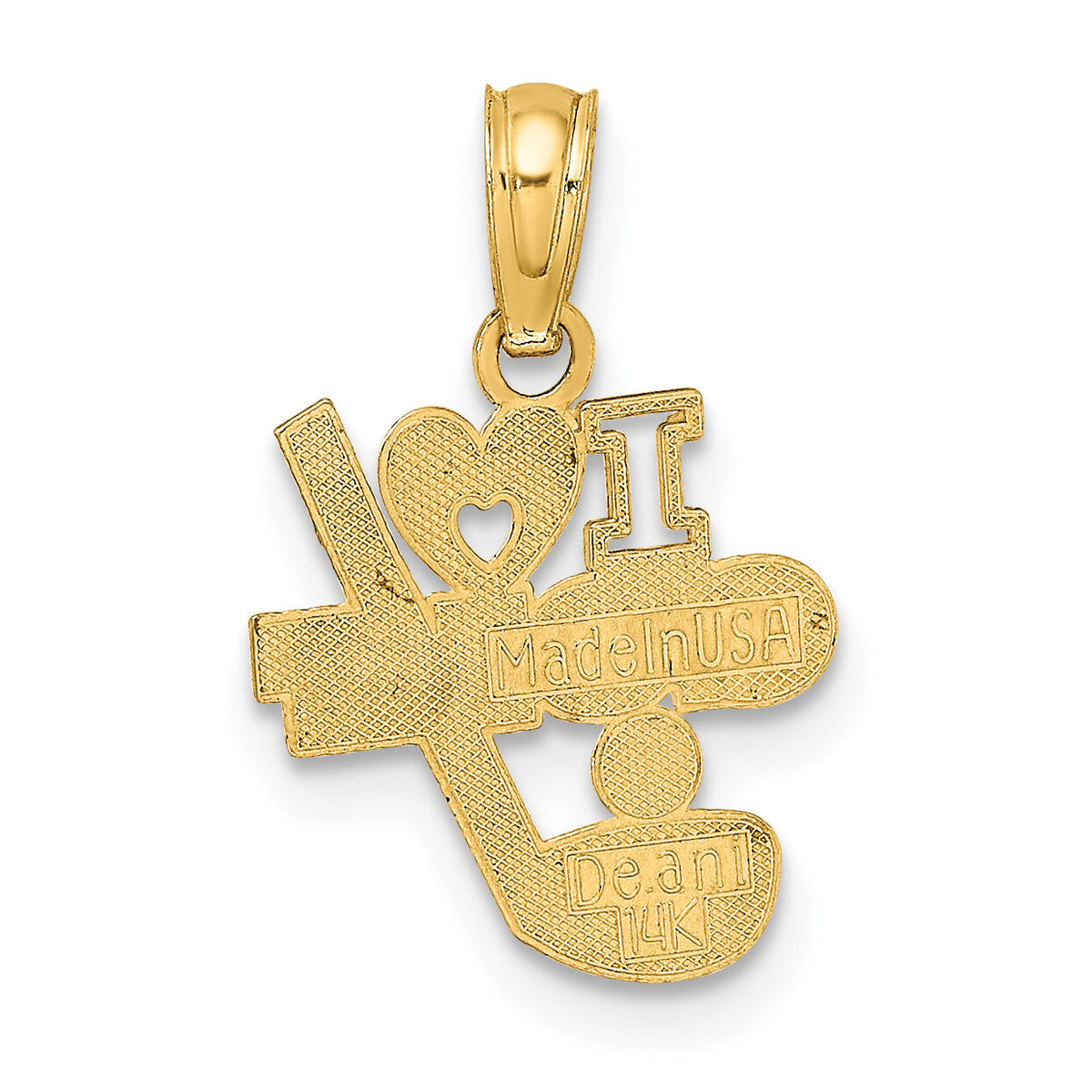 14K I HEART GOLF Club and Ball Charm-K8776