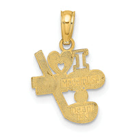 14K I HEART GOLF Club and Ball Charm-K8776