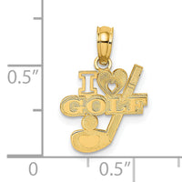 14K I HEART GOLF Club and Ball Charm-K8776