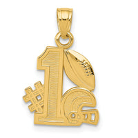 14K #1 Football w/ Helmet Charm-K8777