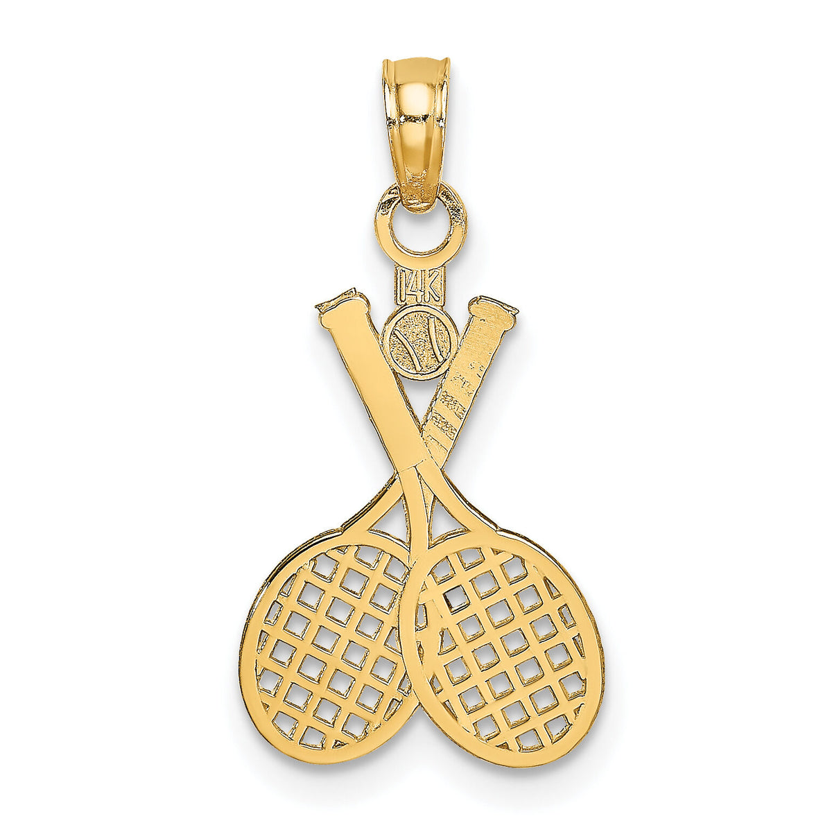 14K Double Tennis Racket w/ Ball Charm-K8779