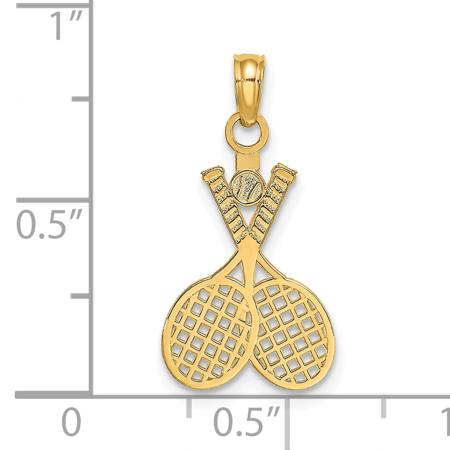 14K Double Tennis Racket w/ Ball Charm-K8779