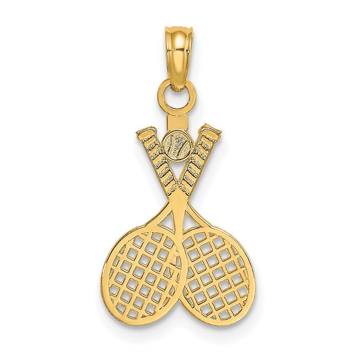 14K Double Tennis Racket w/ Ball Charm-K8779