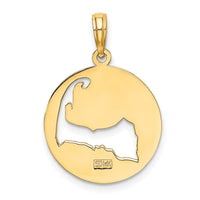 14K Polished Cut-Out CAPE COD Map Charm-K8782