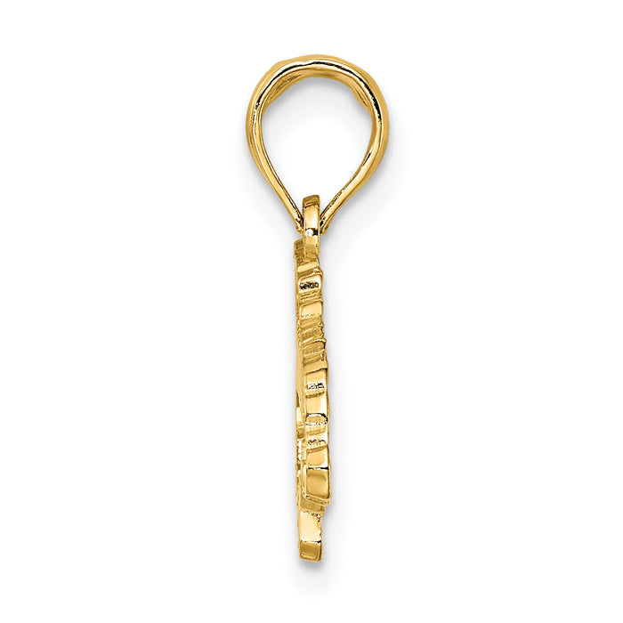 14K Textured JAMAICA Map Charm-K8783
