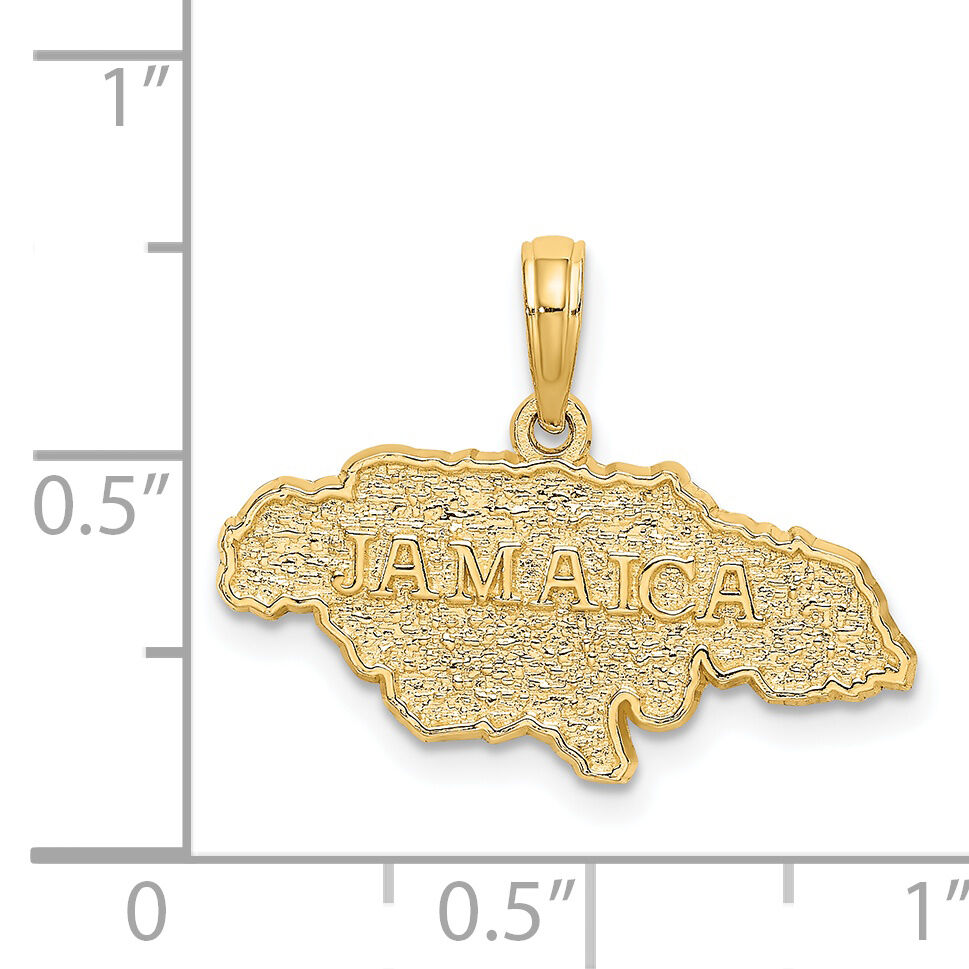 14K Textured JAMAICA Map Charm-K8783