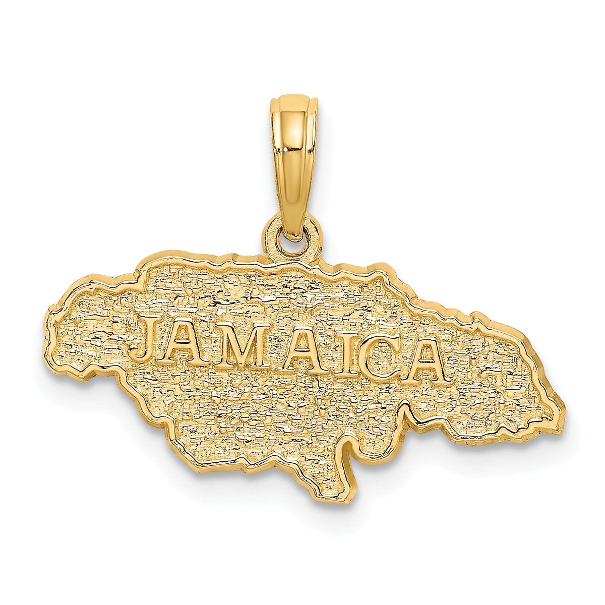 14K Textured JAMAICA Map Charm-K8783