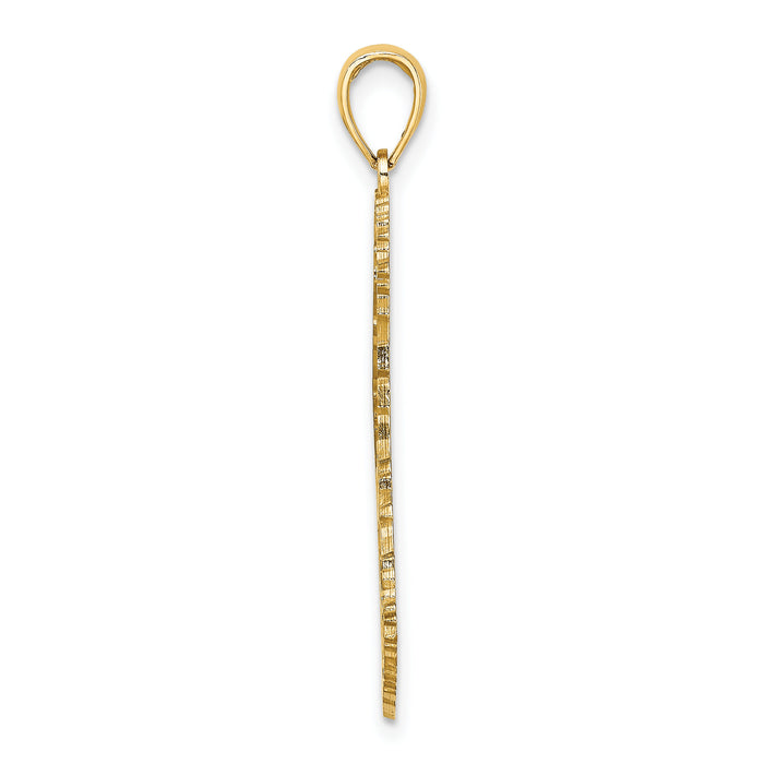 14K Textured BARBADOS Map Charm-K8784
