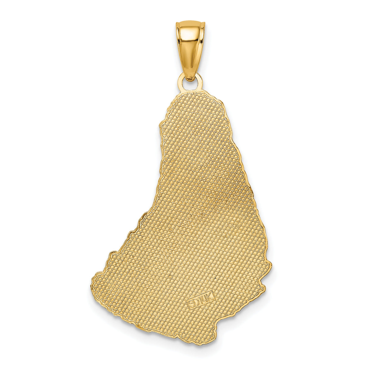 14K Textured BARBADOS Map Charm-K8784