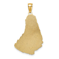 14K Textured BARBADOS Map Charm-K8784