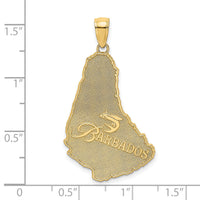 14K Textured BARBADOS Map Charm-K8784