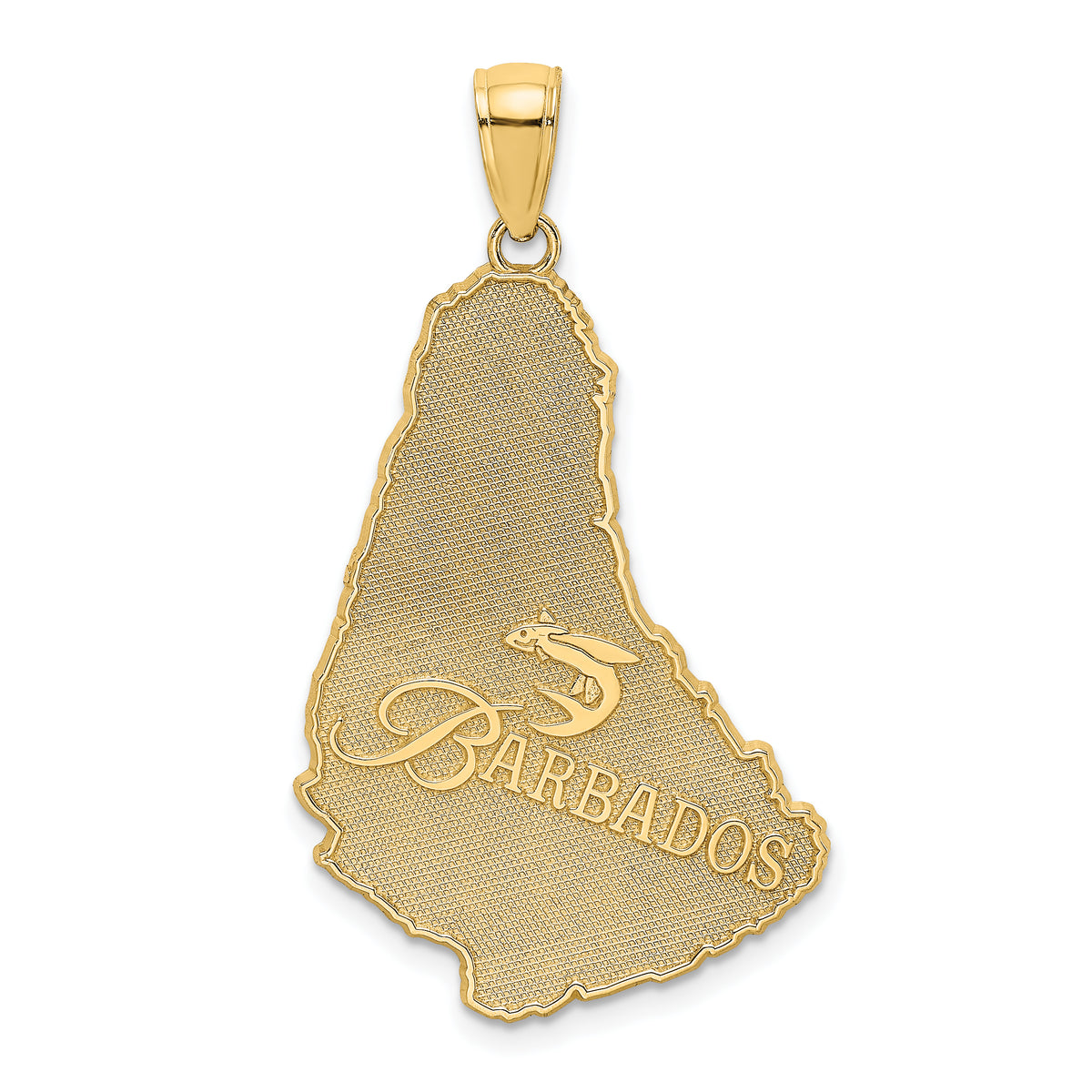 14K Textured BARBADOS Map Charm-K8784
